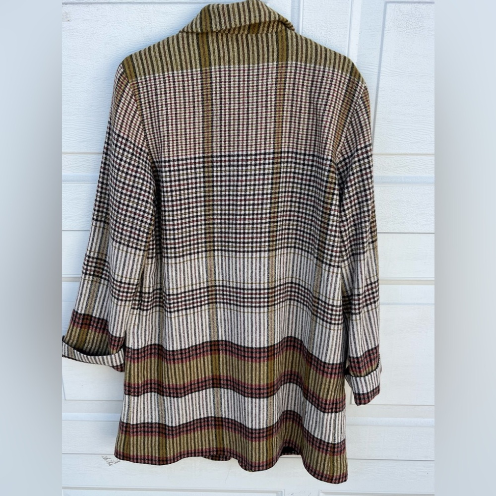 Women's Zara one button plaid wool blend jacket/blazer M - Picture 2 of 5